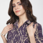 Formal shirt with back design perfect for fashion forward girls in corporate - Purple